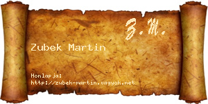 Zubek Martin névjegykártya